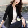 Kadınlar Suits Kadınlar Düğmesi İlkbahar Yaz İnce Çentik Gevşek Katı Blazers Sıska İş İş Giren Ofis Lady Moda Filmi