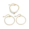 Bracelets de cheville Boho cheville multicouche chaîne en cristal perle pendentif Bracelet sandales à breloques pieds nus plage pied bijoux de mariée J039