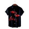Mens Casual Shirts Summer Brand Loose Flamingo Hawaiian Male Style Trend Fashion 3D Print Short Sleeve Social Beach Blouses T 230614