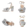 NXY Sandalen Designer Stil Frauen Sommer Schmetterling-knoten Hochzeit Chunky High Heels Weibliche Elegante Schnalle Schuhe Größe 46 230511