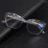 Okulary przeciwsłoneczne moda Ultralight Cat Eye Anti Blue Light Reading Szklanki Kobiety luksusowe projektanty dalekowzroczności Gotowe okulary 2.5