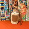 Designer Summer Beach Sac À Bandoulière En Osier Tissé Femme Fourre-Tout Sacs À Provisions En Paille Casual Rotin Femmes Sacs À Main Grande Capacité Lady Seaux Sac