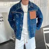 Мужские куртки дизайнер роскошная джинсовая куртка мужская вышитая лацка