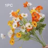 Decorative Flowers Soft With Stem Desktop Decor Artificial Flower Wedding Party Real Touch 4 Heads Silk Poppies Multifunctional DIY Craft