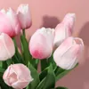 New 10Pcs Tulip Artificial Flowers PU Fake Flowers Tulip Bouquet Ornament Simulation Tulips Flower For Home Wedding Party Decoration