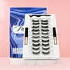 Makeup Tools 10 Par Magnetic Eyelashes Kit With Eyeliner Natural Thick Long Eye Lashes Extension Återanvändbart falskt verktyg TSLM1 230614