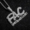 Hänghalsband Hip Hop Out Zircon Letters Fac Familj räknar alltid halsband för män Fashion Rapper Party Jewelry Drop