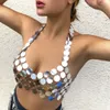 Andra modetillbehör Sexig metalls paljett kroppskedja för kvinnor underkläder mag bur bröst bh sommarstrand bikini kvinnliga smycken 230614