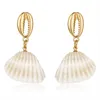 Dangle Earrings Summer Beach Seashell Good Quality Gold Color Alloy Simulated Pearls Starfish Shell Drop Earring Women Jewelry