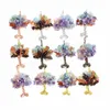 Reiki Tree of Life Pendant Jewelry for Women Girls 7 Chakra Oregelbundna naturliga chips Crystal Quartz Stone Pendants Healing Energy