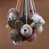 Rattles Mobiles 1PC Baby Play Gym Frame Hanging Rattle Toys Crochet fylld djurbädd mobil för födda barn fitness rack rum dekor 230615