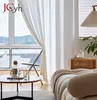 Curtain Modern Hall Semi Velvet for Living Room Bedroom Window Translucent White Doorway Background Home Decor Drape 230615