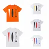 Summer Mens Designer T Shirt Friends Letter Drukuj Tees Big V Men Kobiety w stylu krótkiego rękawu w stylu Hip Hop Black White Orange T-shirts Rozmiar S-xl C4dn#