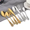 Dinnerware Sets AJOYOUS 30Pcs Set Stainless Steel Western Cutlery Kitchen Flatware Knife Fork Spoon Tableware Mirror Silverware