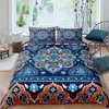 Beddengoed sets Fanaijia Bohemian Flower 3D Print Beddengoed Sets Luxe Mandala Trooster Dekbedovertrek Kussensloop Geometrische Lijnen Queen King Size 230614