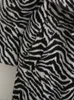 Combinações femininas XNWMNZ Moda Casaco longo de inverno com estampa de zebra e cinto com abotoamento duplo, grosso, quente, macio, fino, elegante streetwear 230615