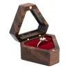 Ювелирные мешочки Стильная коробка для обручального кольца широко используйте деревянные деревенские однослойные хранения слота