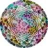 カーペットカラフルな星空の幾何学的な花のセンターファッションラグリビングルームレトロエスニックスタイルパープルマンダララウンドクッション230615