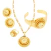 Collana Orecchini Set Fashion Dubai Jewelry Colore oro 24k per matrimonio di donne africane etiopi