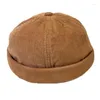 BeanieSkull Caps Retro Beanie Sailor Hat Docker Cap Corduroy Brimless With Adjustable Worker Decor Pros222402077235s