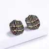 Boucles d'oreilles à tige de haute qualité style ethnique grenade rubis boucle d'oreille moderne en argent 925 bijoux pour femmes créatif noir or bicolore