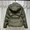 Coletes femininos 22 inverno jaqueta de penas de ganso cintura fina com capuz casaco grosso golfe 230615