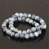 Brin 2 pièces de haute qualité carte naturelle pierre perles rondes bracelet à breloques pour femmes miséricorde tête de bouddha hommes extensible