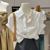 女性のブラウスは女性のためのエレガントで韓国スタイルの服2023堅実な夏のルーズトップトップの女性用服のオファー