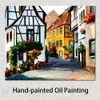 Fine Art canvas schilderij Duitsland stad op de heuvel handgemaakte hedendaagse kunstwerken landschap wanddecoratie