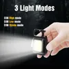 New Mini LED Flashlight Portable COB Led Keychain Light USB Rechargeable Work Light Bright Small Pocket Emergency Lamp Outdoor Torch