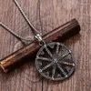 Pendant Necklaces Buddhist Amulet Dharma Wheel Necklace Men Stainless Steel Jewelry