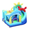 Uppblåsningsbart hoppslott med Slide Ocean Theme Bounce House med fläkt Boll Pit Basketball Hoop Toddler Blow Up Bouncy House Jumper för barn inomhus utomhusspel