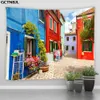 Tapisseries Paysage Tenture Murale Tapisserie Ltaly Rural Petite Ville Rue Architecture Style Rétro Fond Décor Hippie Chambre Couverture 230615