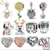 Dla Pandora Charms Sterling Srebrne koraliki Bransoletka urocza psy amp koty zwisają charmes ciondoli DIY drobne biżuteria