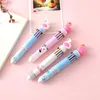 Kawaii stylo à bille rétractable 10 couleurs recharges dessin animé jouet pour enfants écriture lisse école fournitures de bureau papeterie Gel