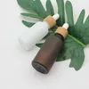 Frosted Amber White Glass Dropper Bottle 15ml 30ml 50ml with Bamboo Cap 1oz Wooden Essential Oil Bottles Ckhdk