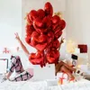 زينة الحديقة 50pcs 18inch Rose Gold Red Pink Love Foil Heart Heleium Balloons حفل زفاف حفلة عيد ميلاد البالونات عيد الحب Globos Supplies 230615