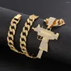 Hänge halsband män kvinnor för hiphop halsband pistol kubansk kedja mode kreativ legering elektropläterad charm smycken gåva