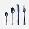 Dinnerware Sets 4/8/16/24pcs Stainless Steel Cutlery Set Blue Dinner Knife Fork Spoon Tableware Wedding Christmas