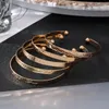 Bangle IFKM Classic Premium Retro Twisted Gold Color Metal Armband för kvinnor 2023 Trend Girls ovanliga smycken Presenttillbehör