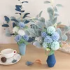 Fleurs séchées pissenlit en soie artificielle, vente en gros, Bouquet de mariage pour la maison, décor méditerranéen blanc, fausses fleurs, centres de table pour tables