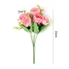 Bouquet de fleurs séchées de soie vintage artificielle rose pivoine bouquet blanc mariée de mariage tenant de fausses plantes accessoires de décoration de la maison