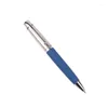 1pcs Metal Ballpoint Leather Create Spin Gel Pen 0.1mm Black Ink Refill Office&school Stationery Supplies Business Gifts 03789