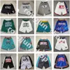 2023 Team Basketball Shorts Just Don Wear Sport Pant With Pocket Zipper Sweatpants Hip Pop Blue White Black Purple Green Red Man Stitched Size S-XXL