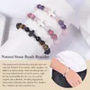 8mm Natuurlijke Roze Kristal Stenen Kralen Handgemaakte Gevlochten Paar Armband voor Vrouwen Mannen Micro Ingelegd Zirkoon Elastische Armband geschenken