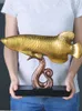 Decorative Objects Figurines Resin Golden Fish Simulation Animal Statue Arowana Modern Home Decoration Handicraft Furnishings Wealth Handmade 230614