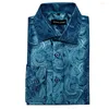 Casual overhemden voor heren Luxe zijde voor heren Blauw Paisley Lange mouwen Geborduurde single-breasted tops Formeel Normaal Slim Fit Blouses 607