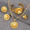 Collana Orecchini Set Fashion Dubai Jewelry Colore oro 24k per matrimonio di donne africane etiopi