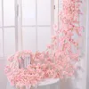 Decoratieve Bloemen 2.3m Kunstmatige Roos Kersenbloesem Wijnstok Klimop Bruiloft Boog Garland Thuis Binnen En Buiten Woonkamer Tuin Decoratie