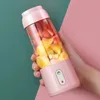 Machine à jus rechargeable USB domestique Petit presse-agrumes portable, 300ML Portable sans fil Juice Maker 6 lames Voyage Fruits Légumes Juicer Cup